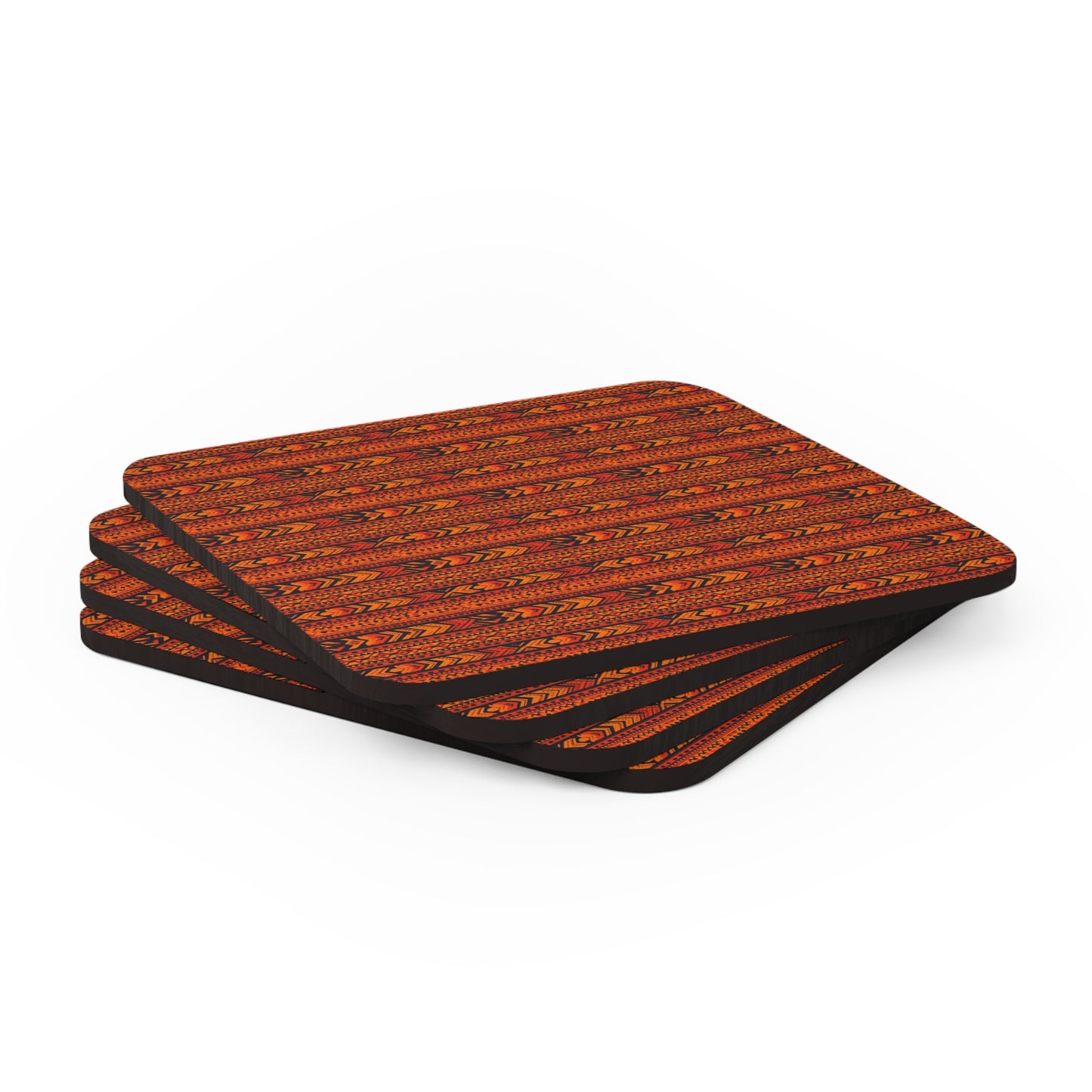 Yellow and Orange Aztec Design Coaster Set of 4