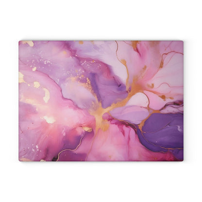 Lilac and Pink Marble Glass Cutting Board