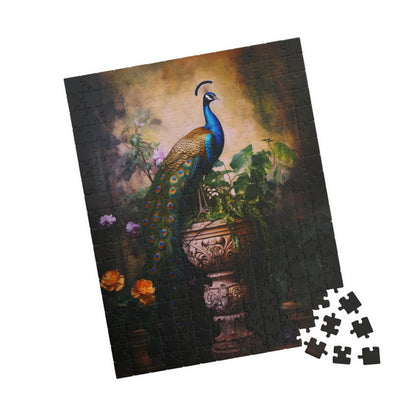 Peacock Perched Upon a Pedestal | Jigsaw Puzzle