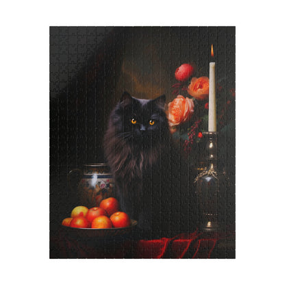 Black Persian with Fruit and Flowers | Jigsaw Puzzle