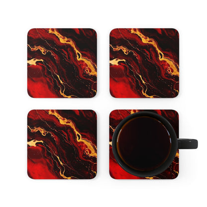 Crimson and Black Geode | Set of 4 Coasters