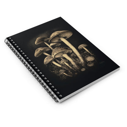 Gloomy Forest Mushrooms | Ruled Line Spiral Notebook