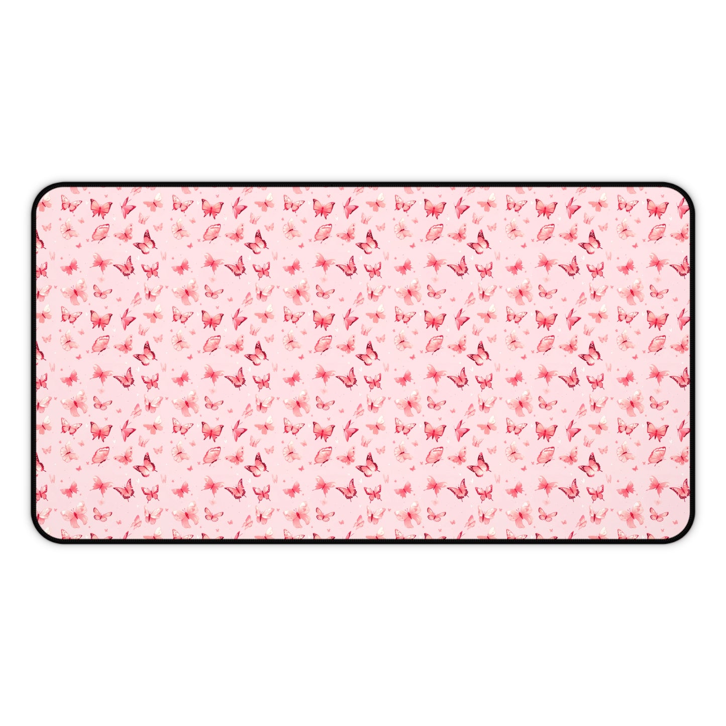 Whimsical Pink Butterflies Desk Mat