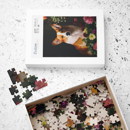 Corgi Amongst Flowers | Jigsaw Puzzle