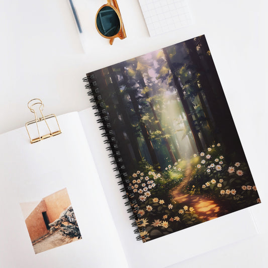 Illuminated Trail of Tranquility | Ruled Line Spiral Notebook