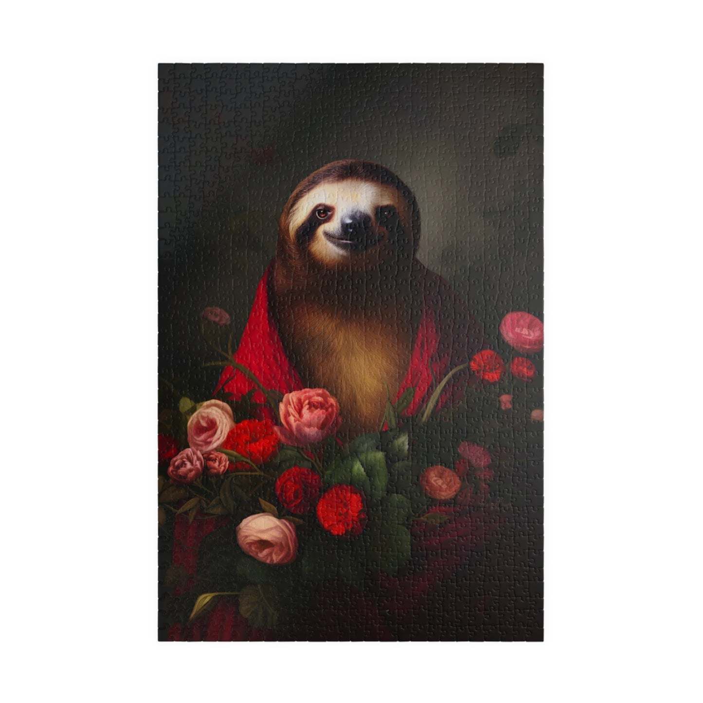 Majestic Sloth with Lush Flowers | Jigsaw Puzzle