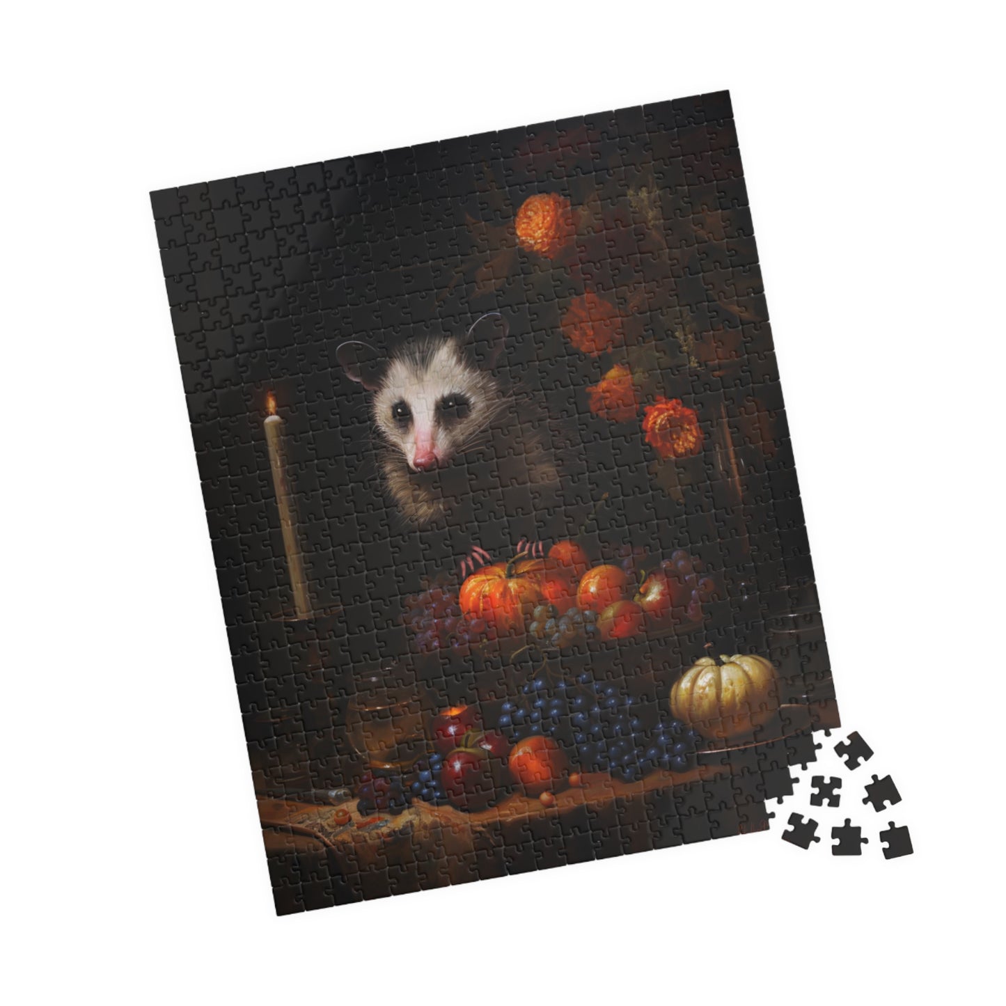 Opossum Amongst Flowers and Fruits | Jigsaw Puzzle
