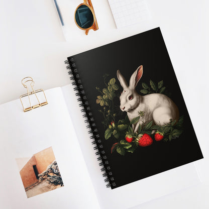 White Rabbit with Horns | Ruled Line Spiral Notebook