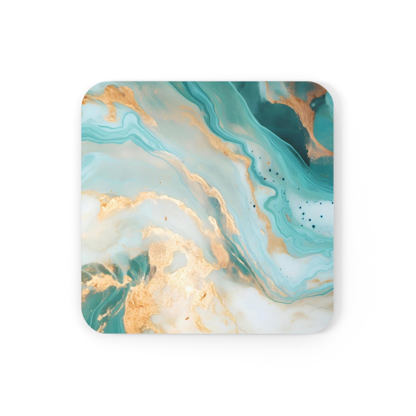Soft Teal, Turquoise and Ivory Geode | Set of 4 Coasters