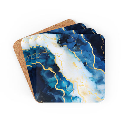 Navy Blue and Ivory Geode | Set of 4 Coasters