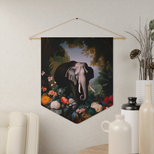 Majestic Elephant in a Lush Jungle | Hanging Pennant