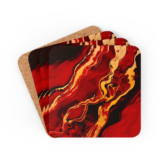 Crimson, Black and Gold Geode | Set of 4 Coasters