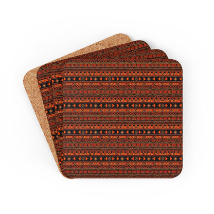 Black and Orange Aztec | Set of 4 Coasters