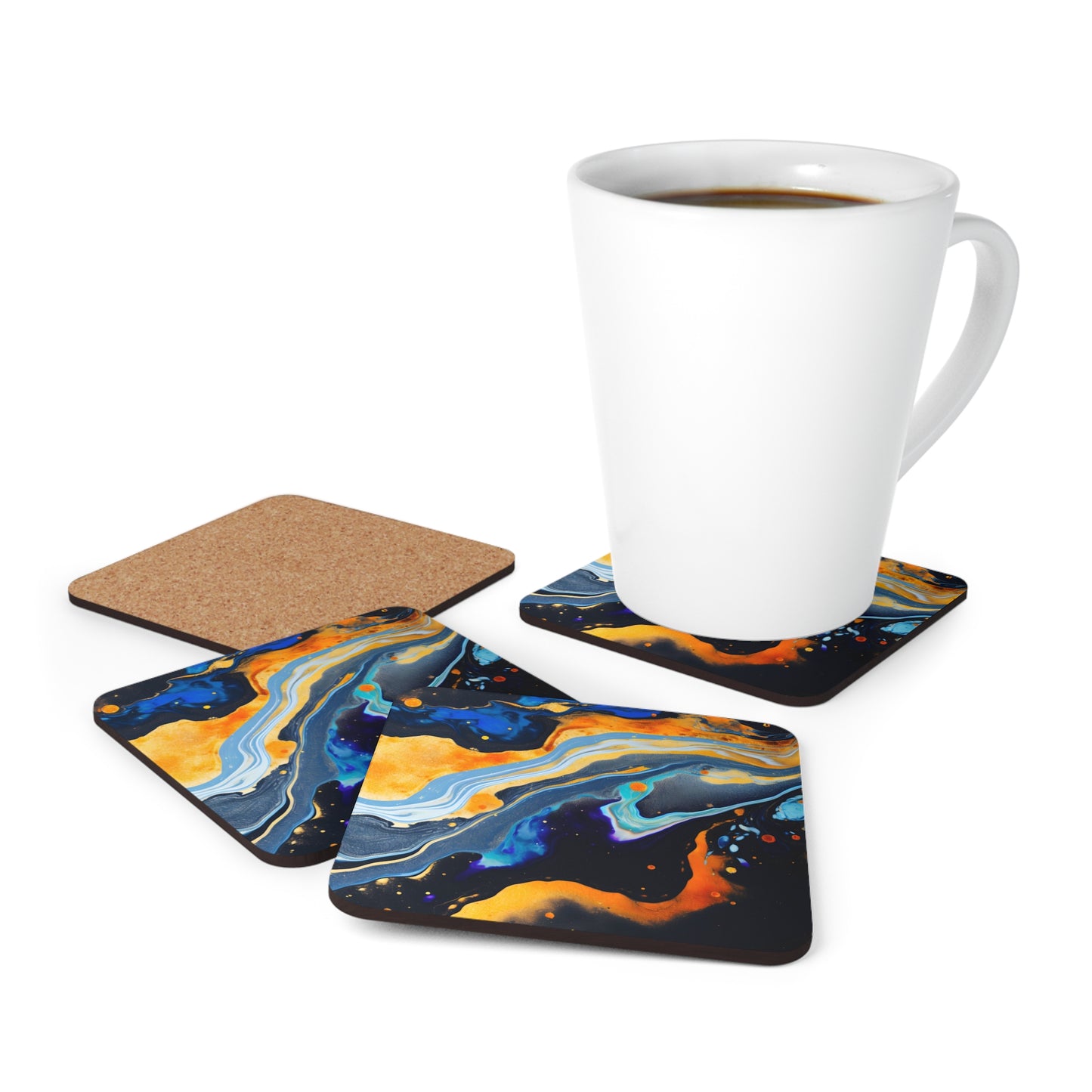 Black, Navy and Gold Celestial | Set of 4 Coasters