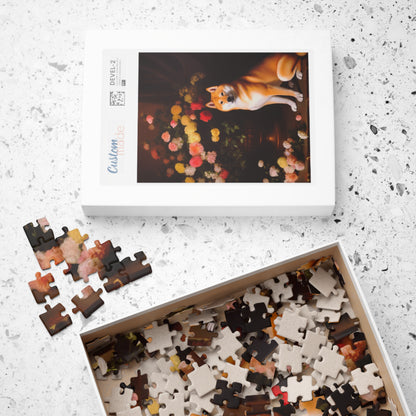 Shiba Inu Sitting Near a Flower Vase | Jigsaw Puzzle