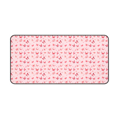 Whimsical Pink Butterflies Desk Mat