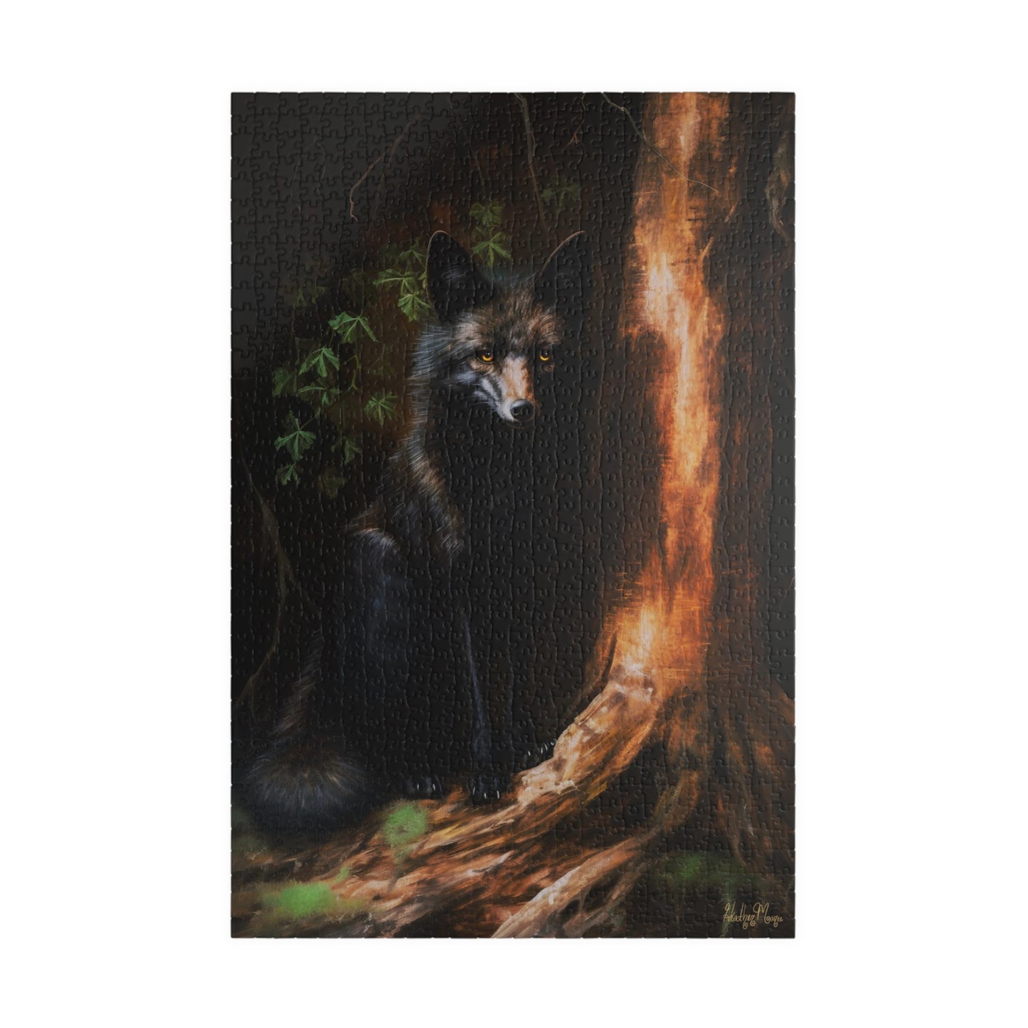 Regal Black Fox in a Forest | Jigsaw Puzzle