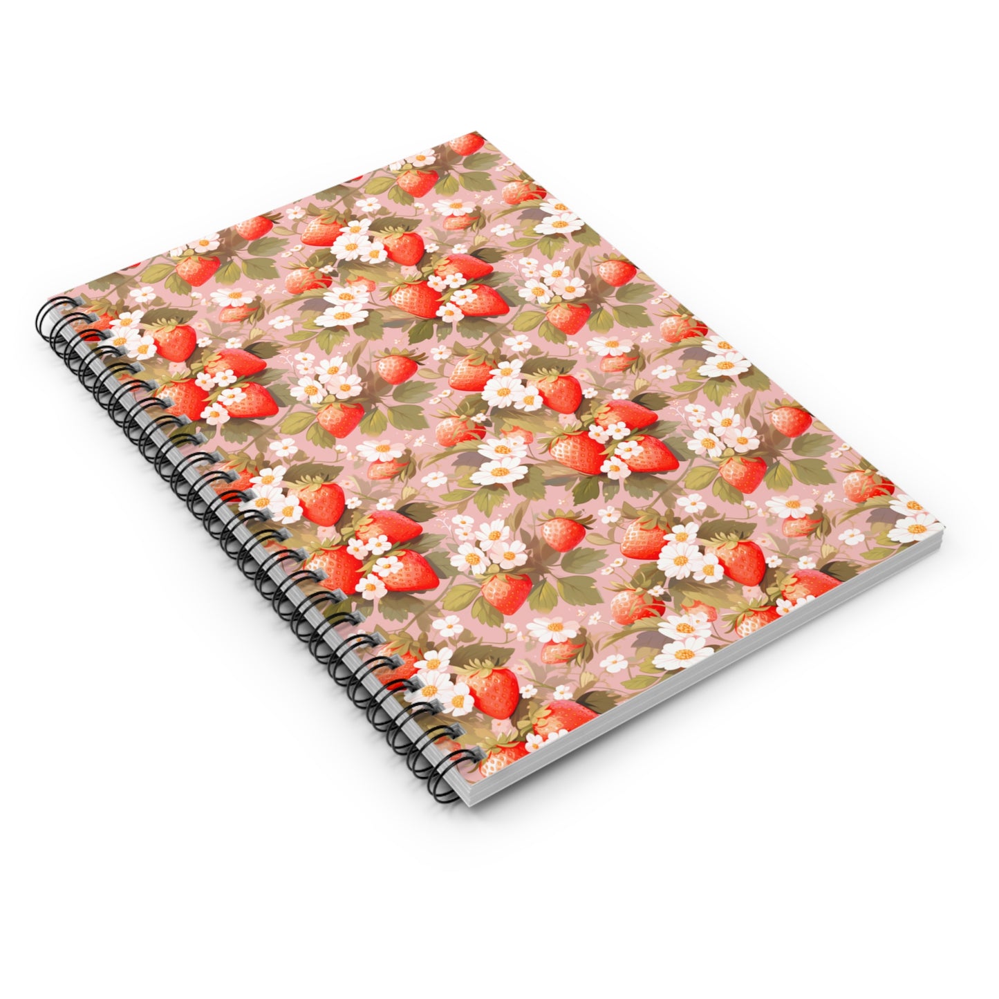 Symphony of Strawberries | Ruled Line Spiral Notebook
