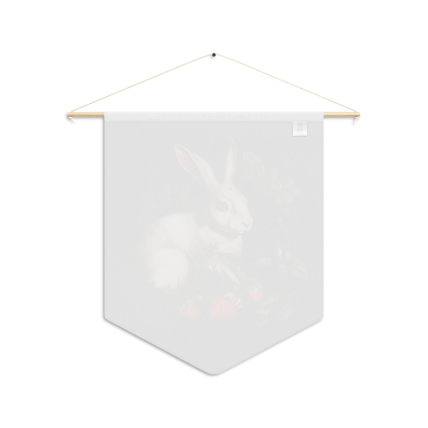 White Rabbit with Horns | Hanging Pennant