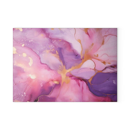 Lilac and Pink Marble Glass Cutting Board