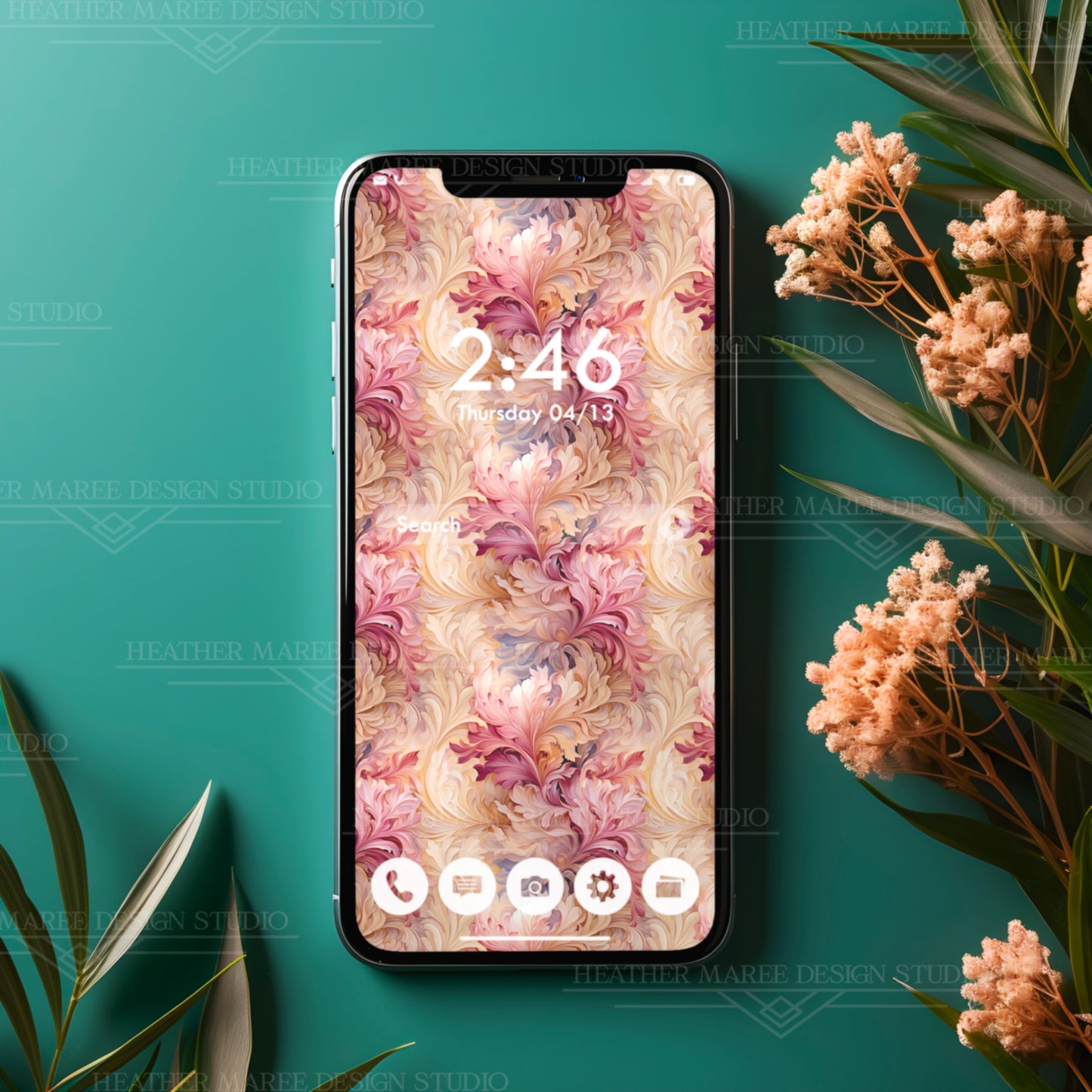 Art Nouveau Botanical Bliss | Phone Wallpaper