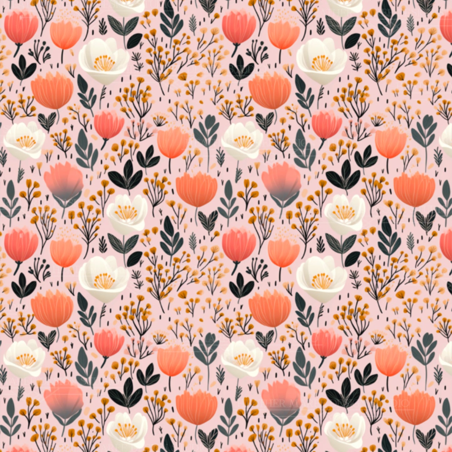 Floral Folk Whimsy | Phone Wallpaper