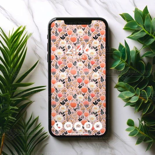 Floral Folk Whimsy | Phone Wallpaper