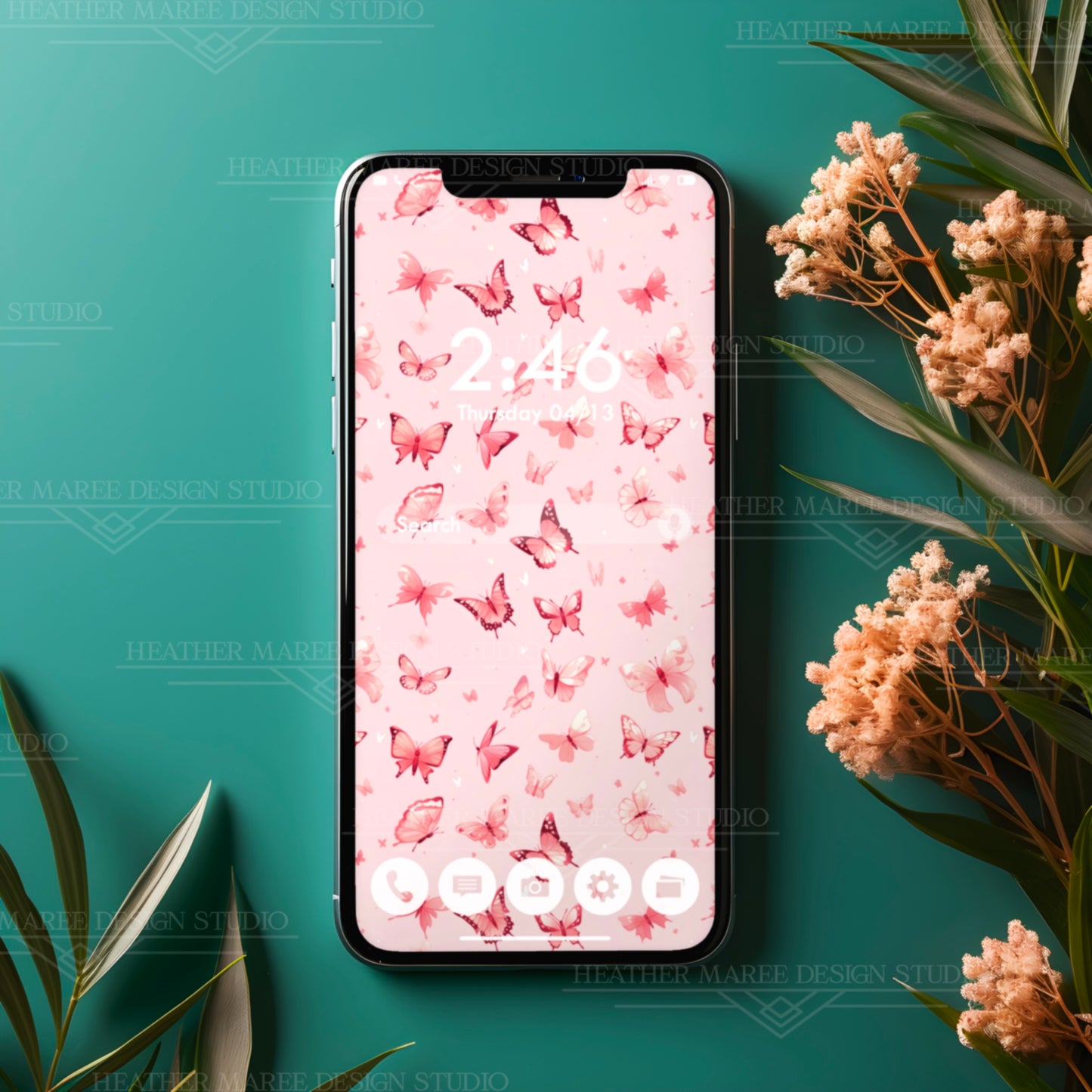 Whimsical Pink Butterflies | Phone Wallpaper