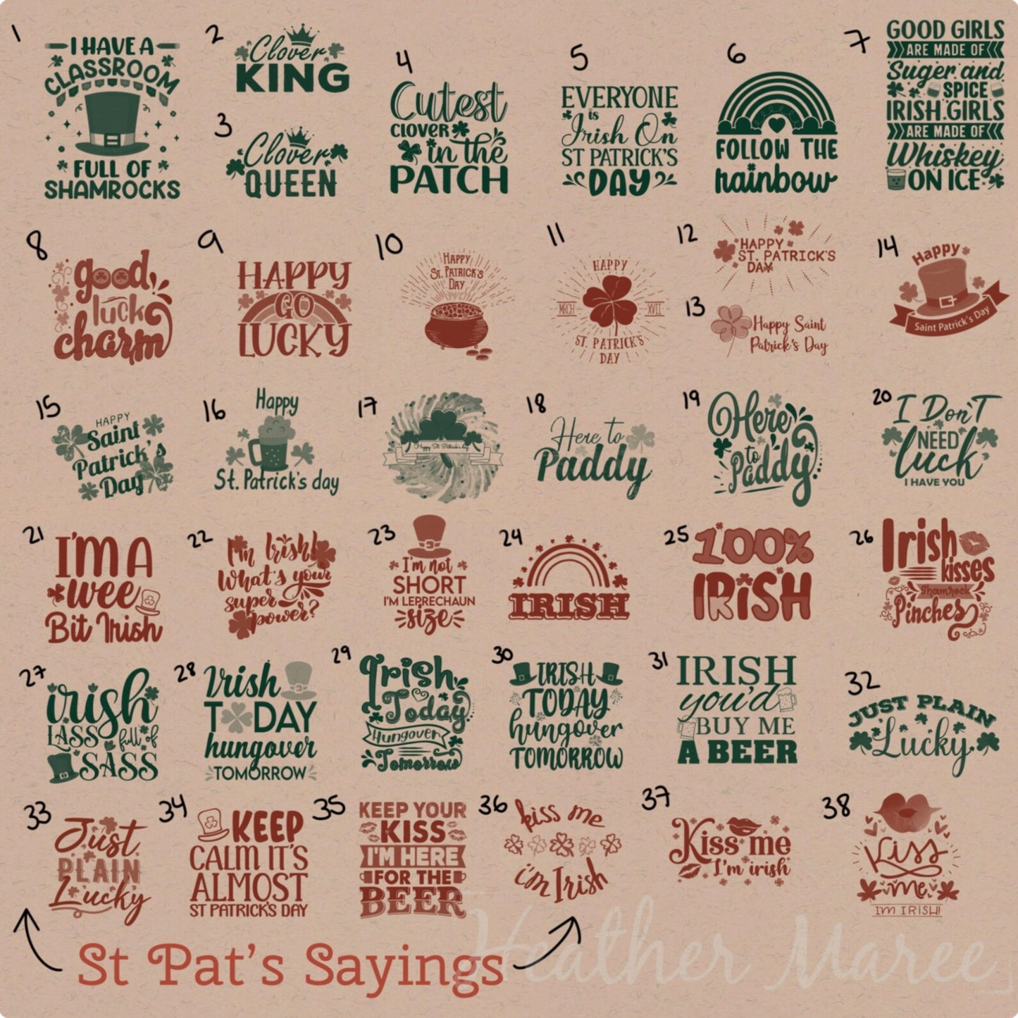 St Patrick’s Day Sayings | Procreate Stamp Brushes