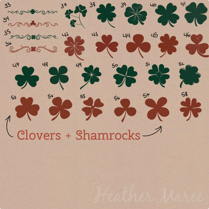 Shamrocks and Clovers | Procreate Stamp Brushes