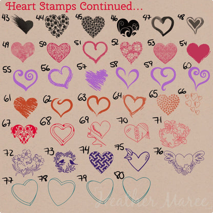 Heart Shapes | Procreate Stamp Brushes