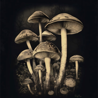 Gloomy Forest Mushrooms
