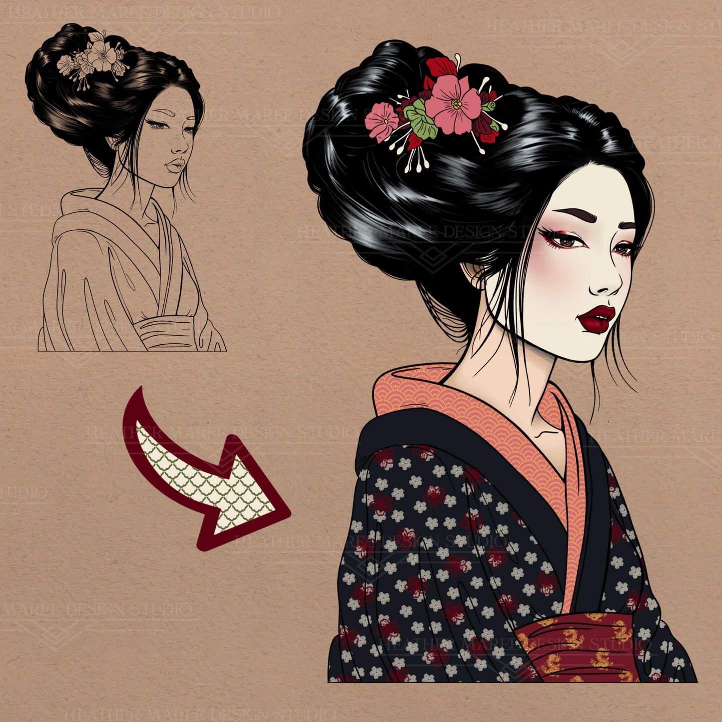 Vintage Japan | Procreate Pattern Brushes