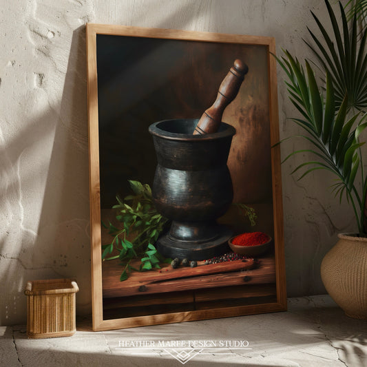 Mortar and Pestle with Red Spice