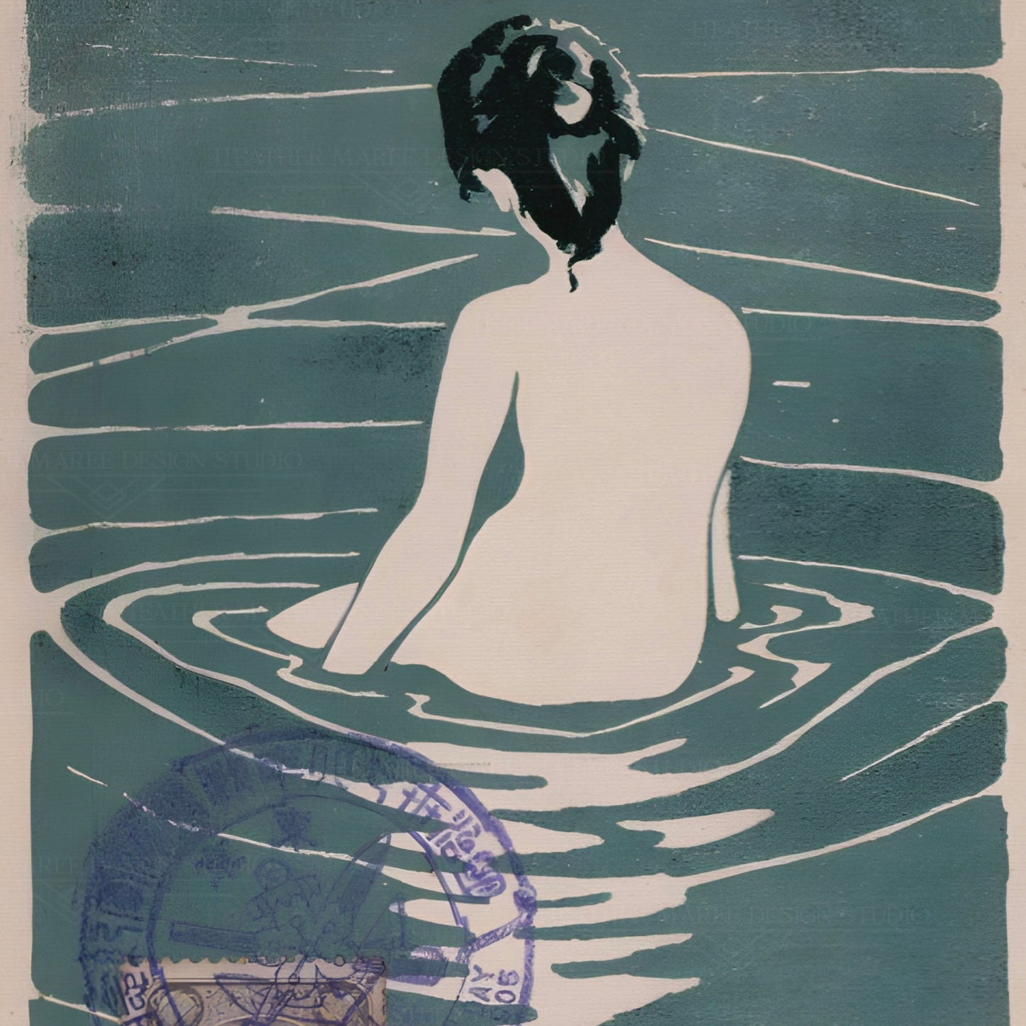 Female Nude Seated in Water