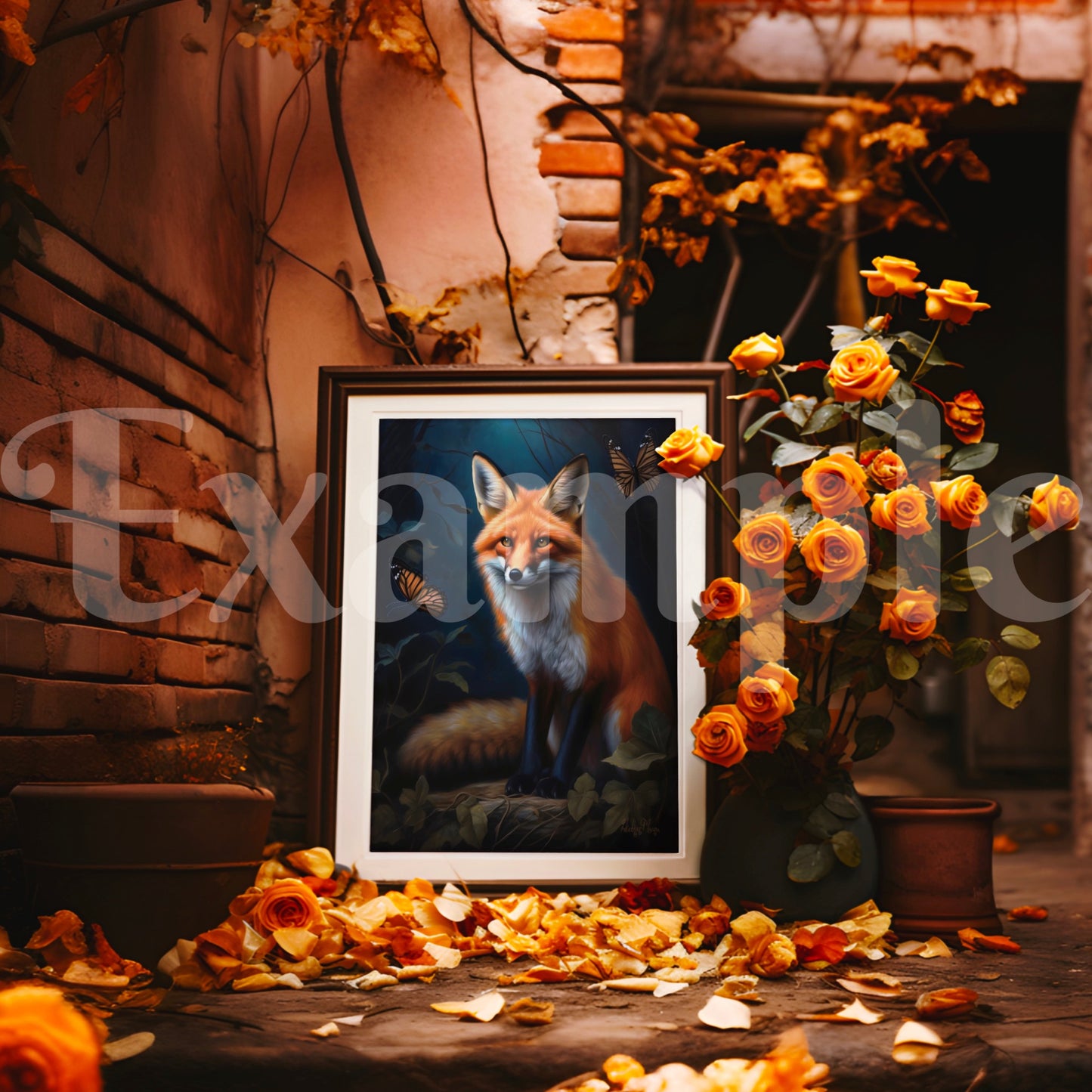 Eclectic Autumn Wood Frame Mockup