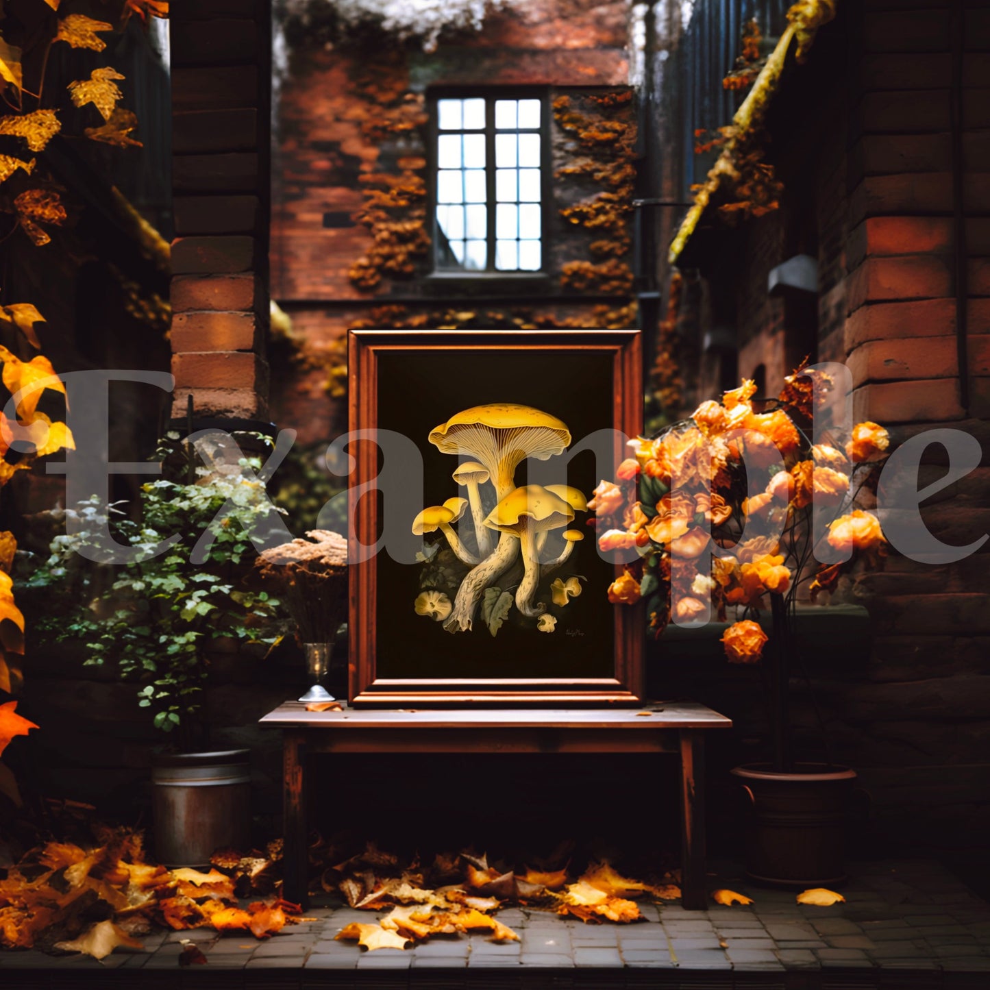 Rustic Autumn Wood Frame Mockup