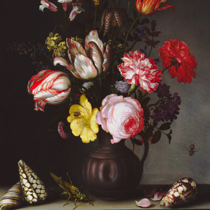 Flowers in a Vase with Shells and Insects