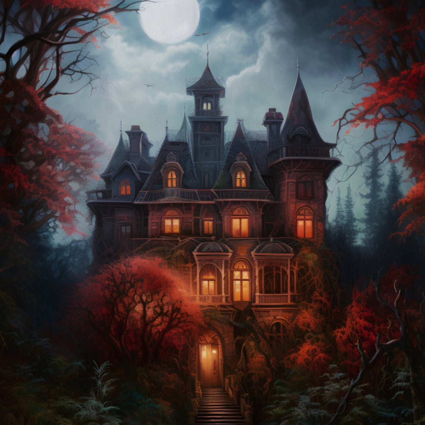 Moonlit Victorian Manor