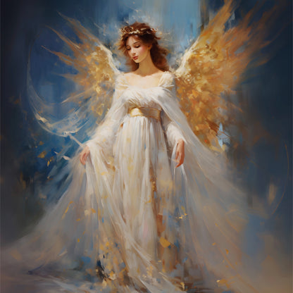 Gilded Angel in an Ivory Gown