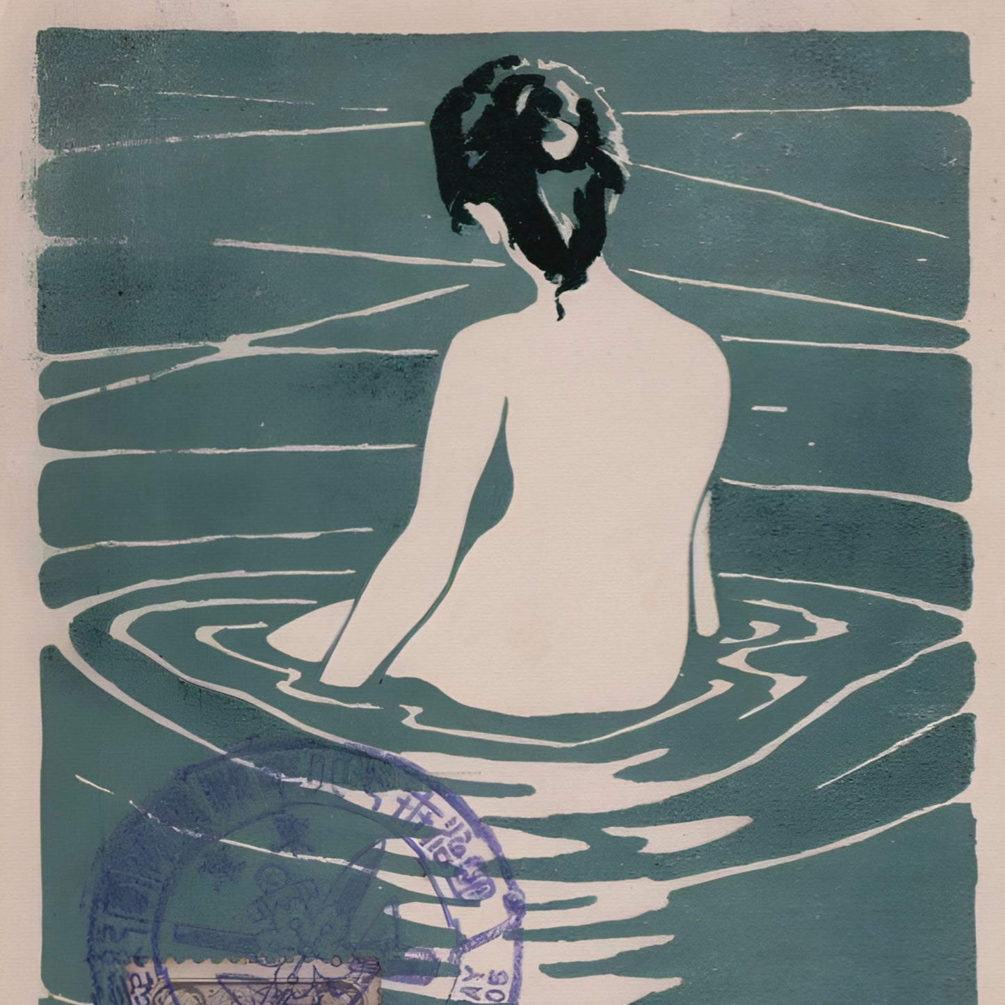 Female Nude Seated in Water
