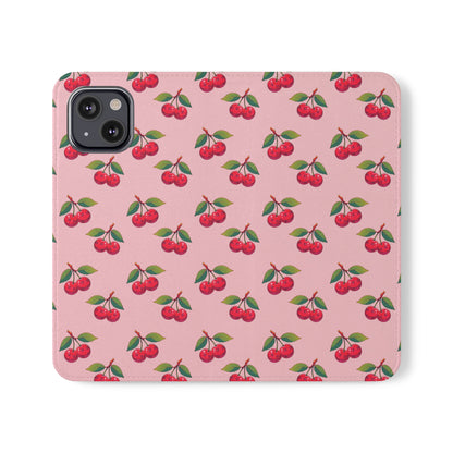 Pink Cherry Pattern | Wallet Phone Case