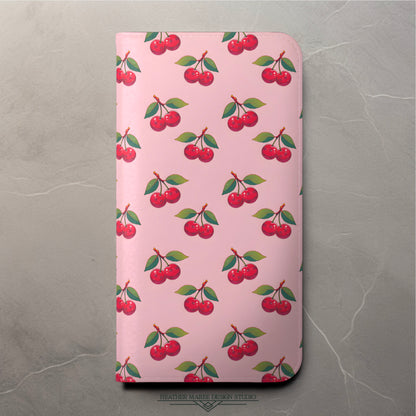 Pink Cherry Pattern | Wallet Phone Case