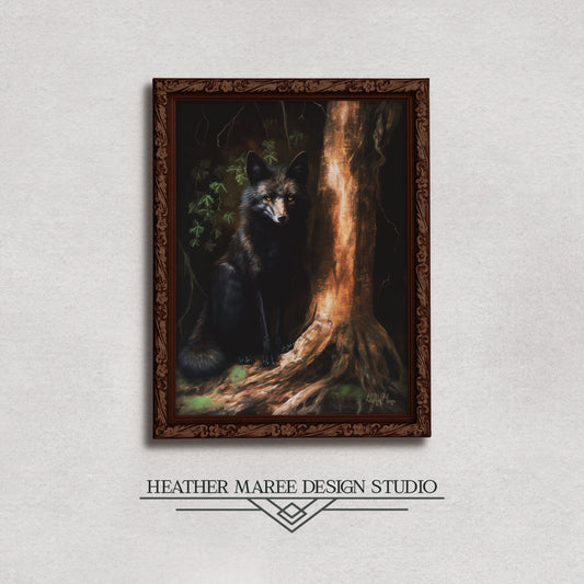 Regal Black Fox in a Forest