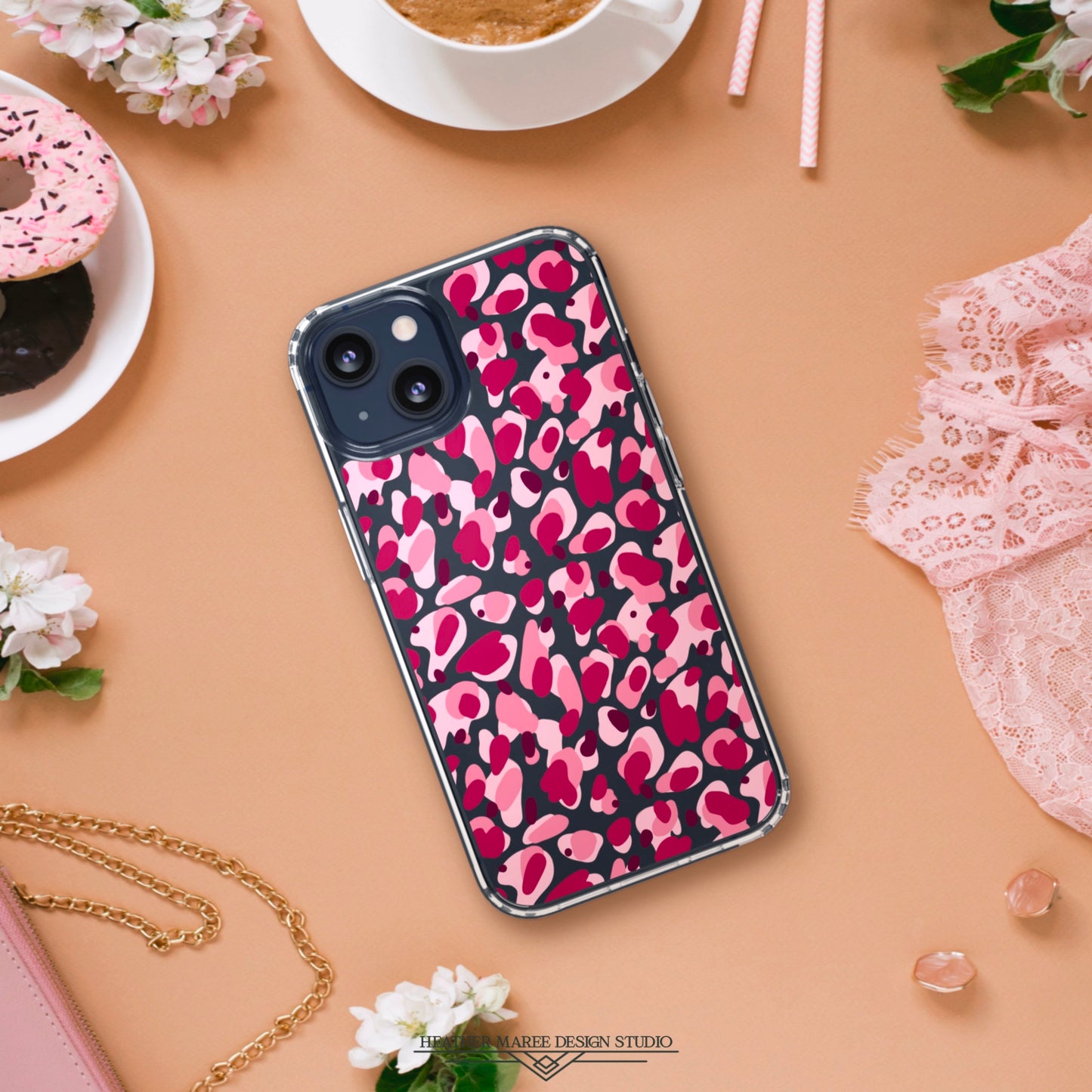 Pink Cheetah Print | Clear Phone Case