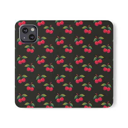Black Cherry Pattern | Wallet Phone Case