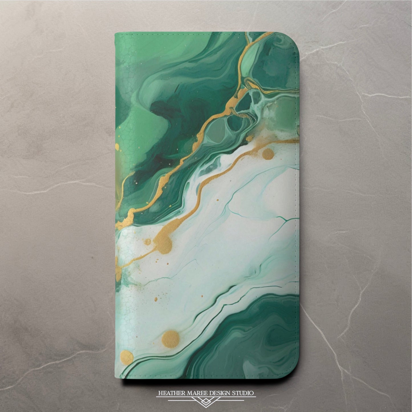 Soft Green and Ivory Marble | Wallet Phone Case