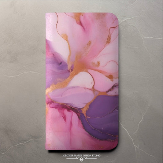 Lilac and Pink Marble | Wallet Phone Case