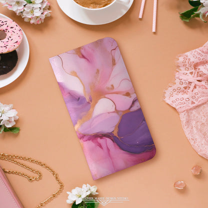 Lilac and Pink Marble | Wallet Phone Case