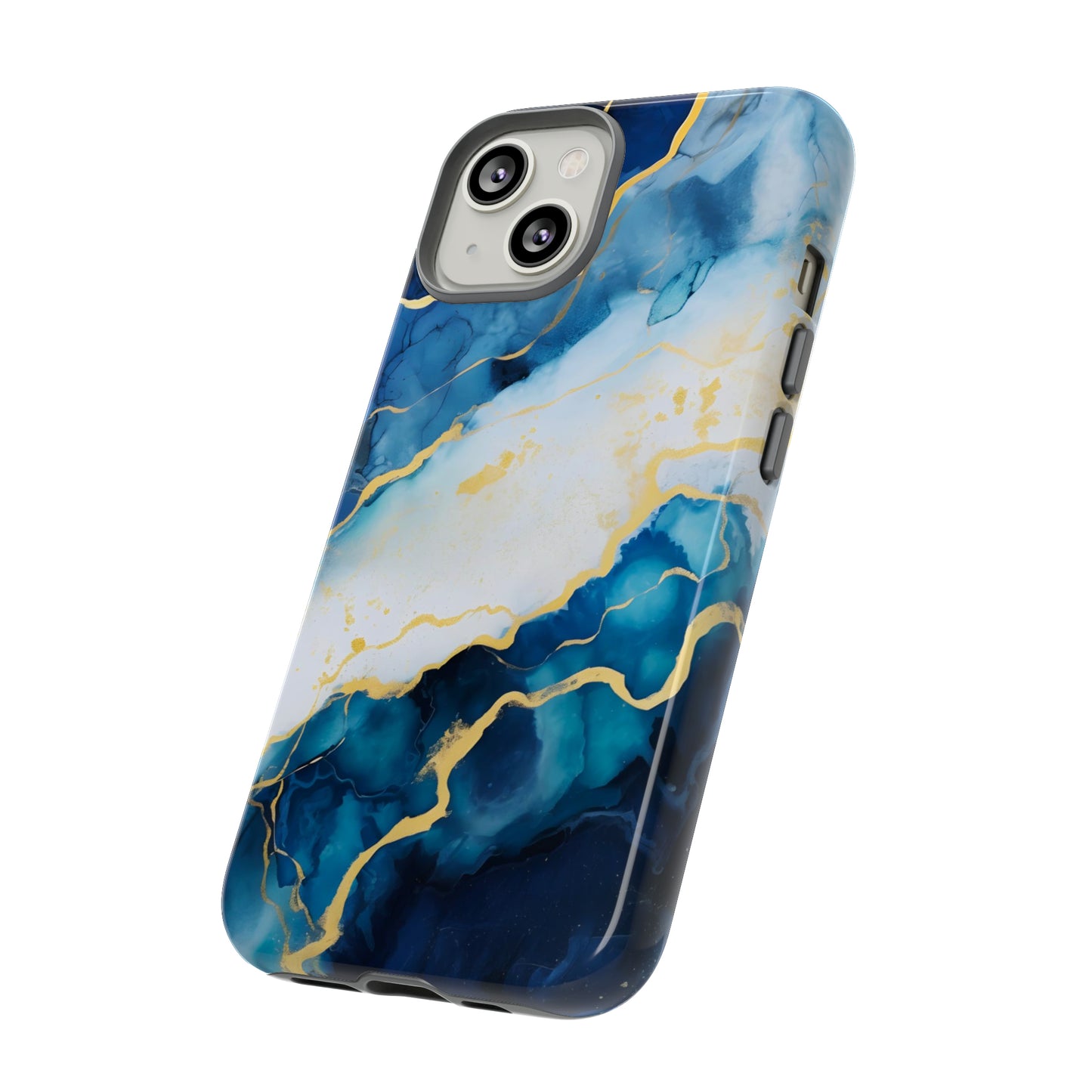 Navy Blue and Ivory Marble | Tough Phone Case